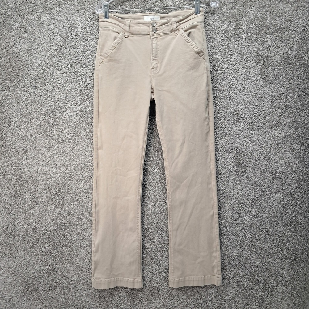 BKE Buckle Womens Tan Khaki Stretch Straight Leg Pants BKE114L Size 29